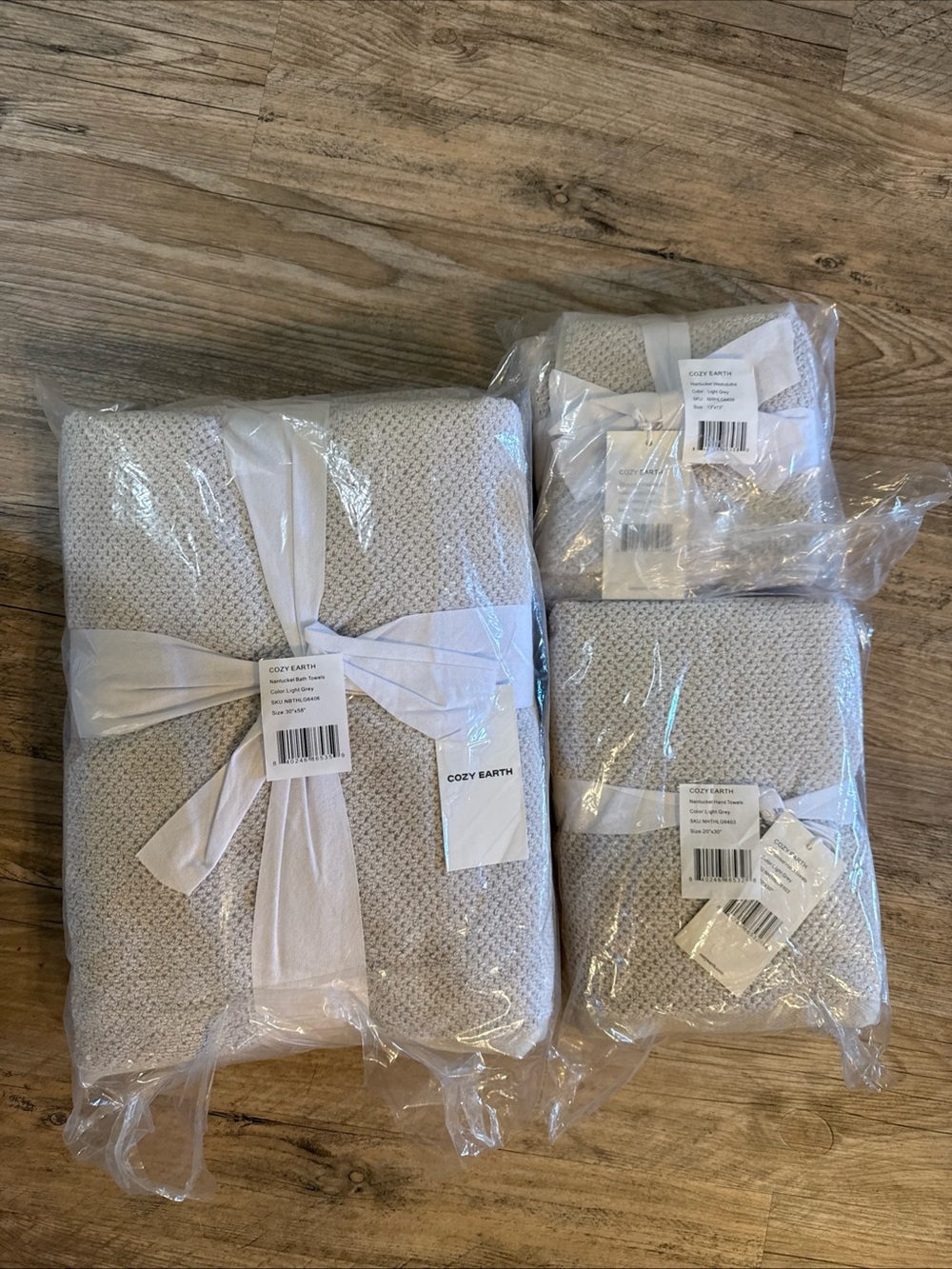 Cozy Earth Nantucket Light Gray towel set